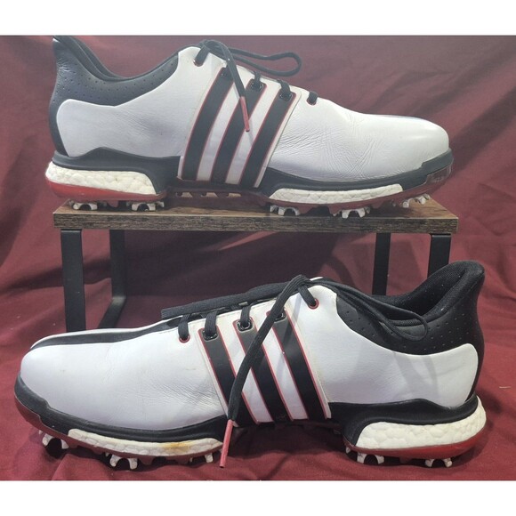 Adidas Tour360 24 Men\'s Size 10.5 Golf Shoes White Black Red Spikes IH8539 main image 5